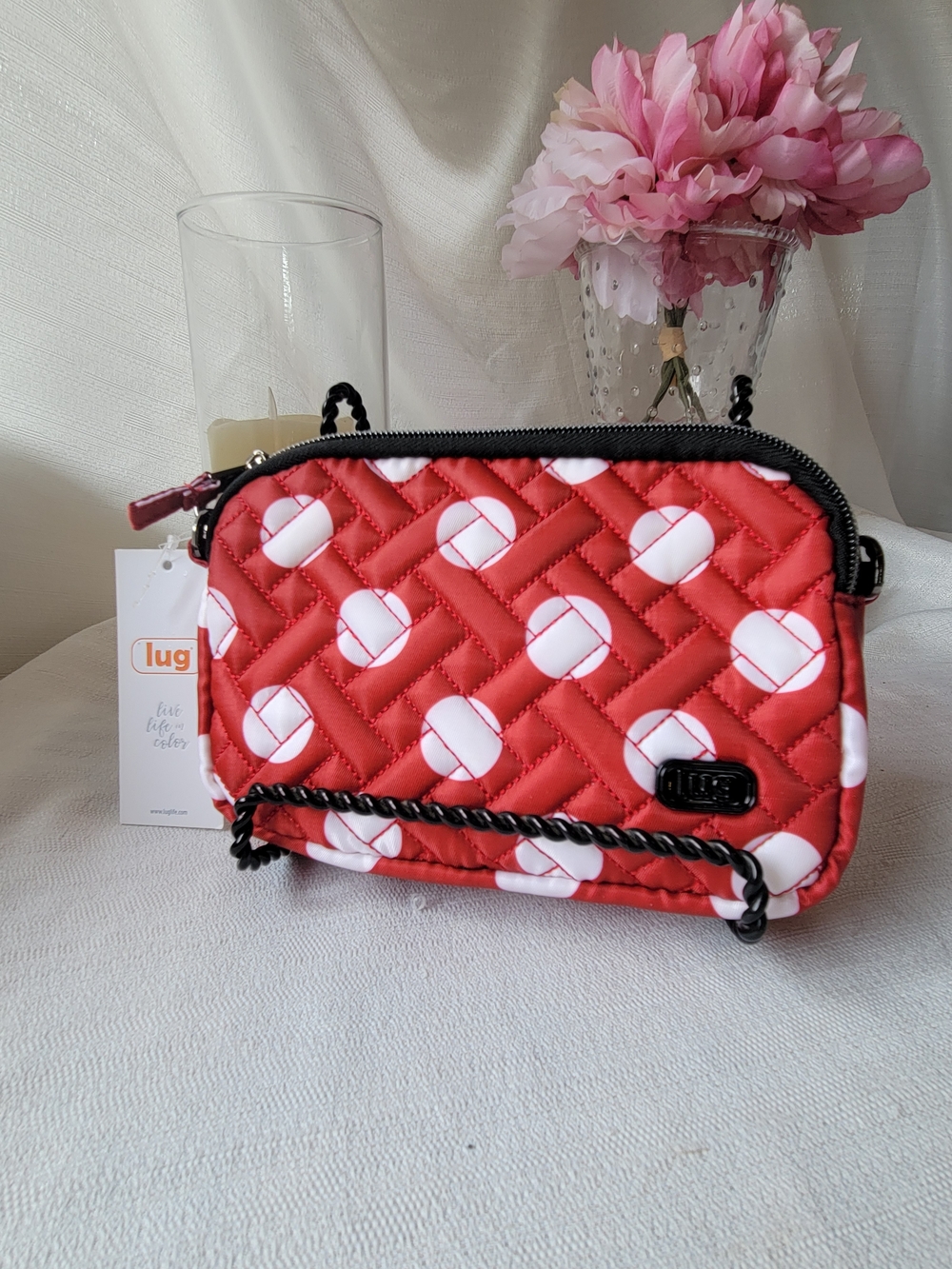 Lug Coupe Red Polka Dot Quilted Crossbody